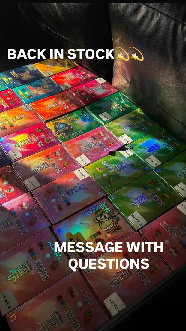 Iridescent boxed stock laid out